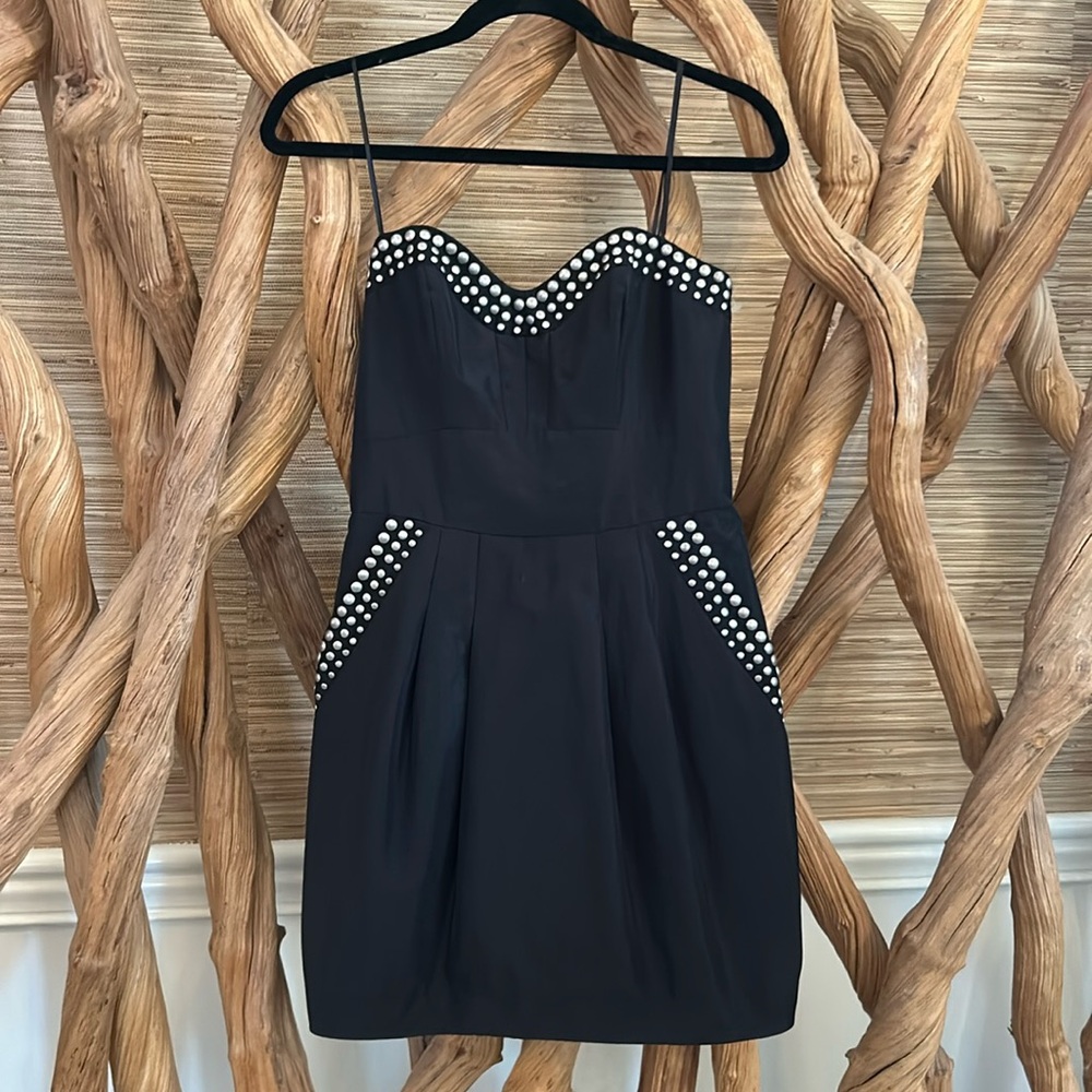 Abs collection embellished strapless dress with pockets